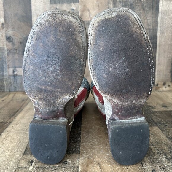 JB Dillon JBR2009 Square Toe Flag Suede Western Cowboy Boots Mens 11 EE - Picture 3 of 12